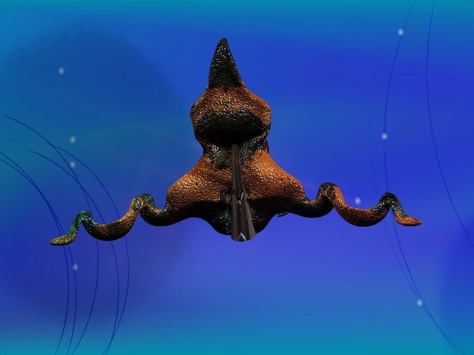 Funny Freak Spaceship Low-poly 3D model_23
