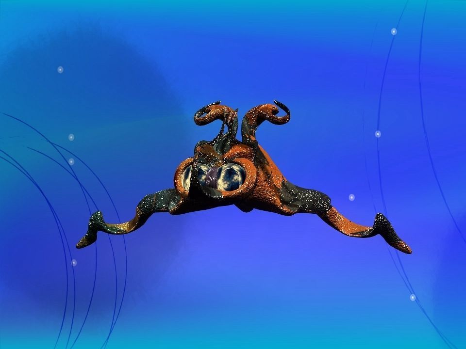 Funny Freak Spaceship Low-poly 3D model_2
