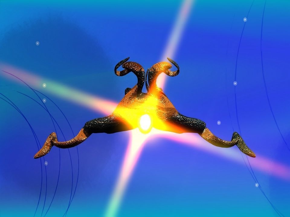 Funny Freak Spaceship Low-poly 3D model_8