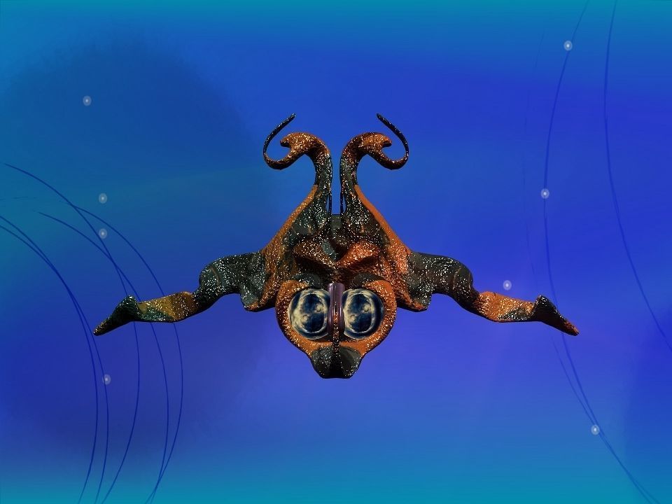 Funny Freak Spaceship Low-poly 3D model_18