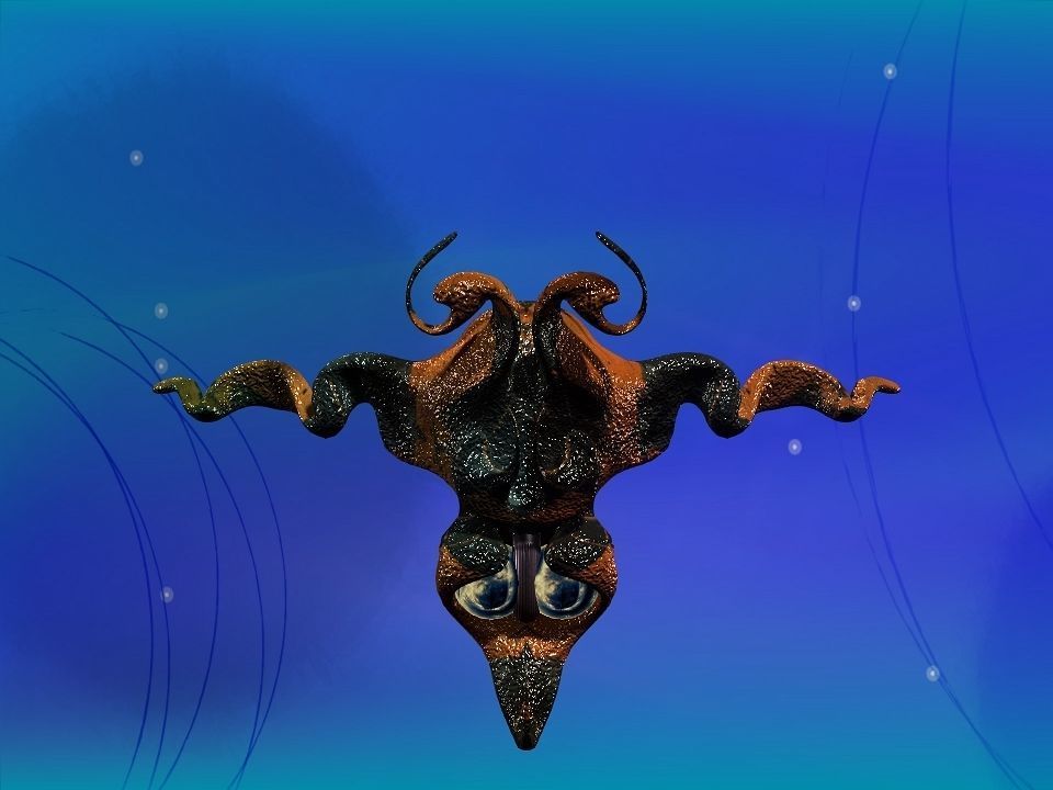 Funny Freak Spaceship Low-poly 3D model_17