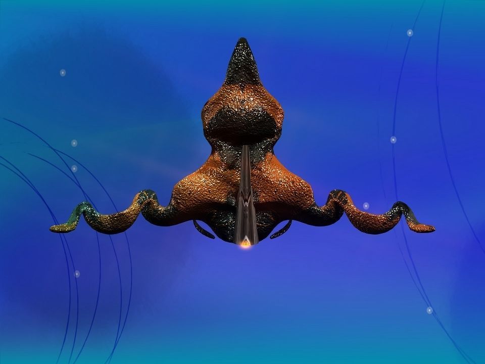 Funny Freak Spaceship Low-poly 3D model_20