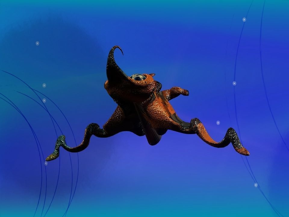 Funny Freak Spaceship Low-poly 3D model_24