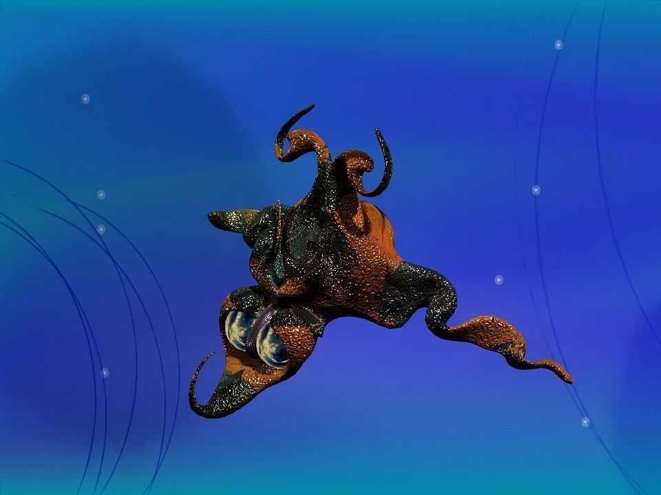 Funny Freak Spaceship Low-poly 3D model_14