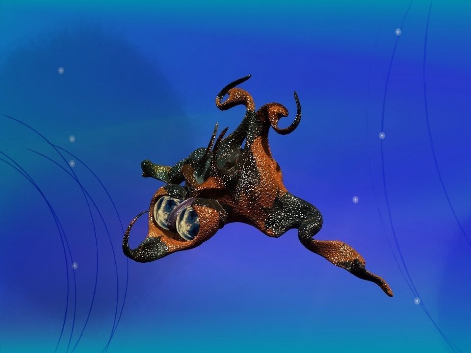 Funny Freak Spaceship Low-poly 3D model_26