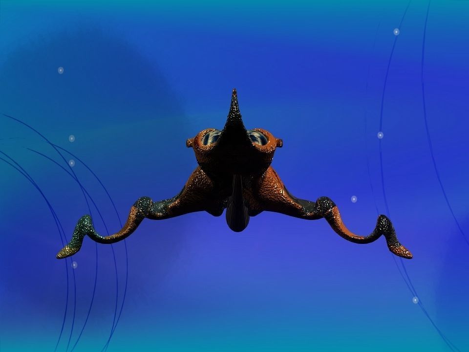 Funny Freak Spaceship Low-poly 3D model_19