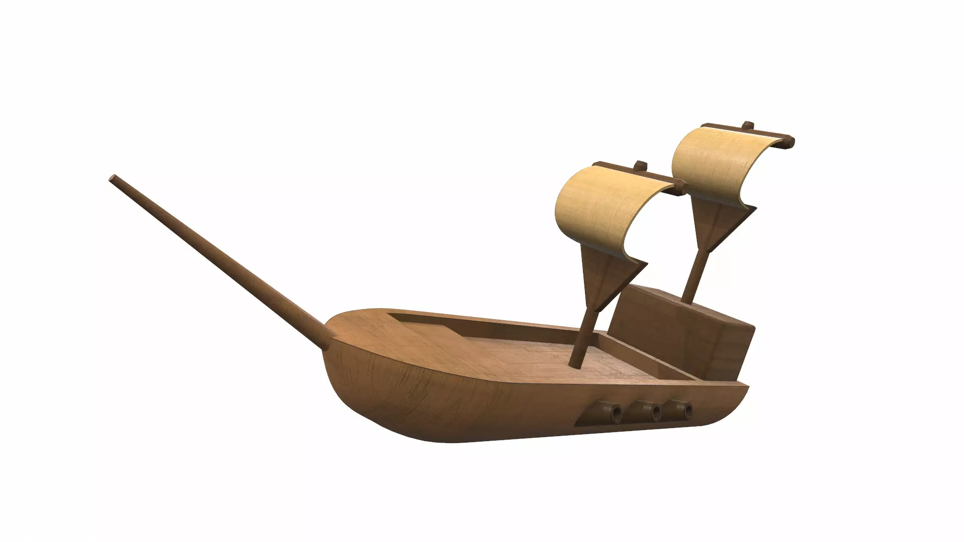 Wooden ship toy 8 Free 3D model