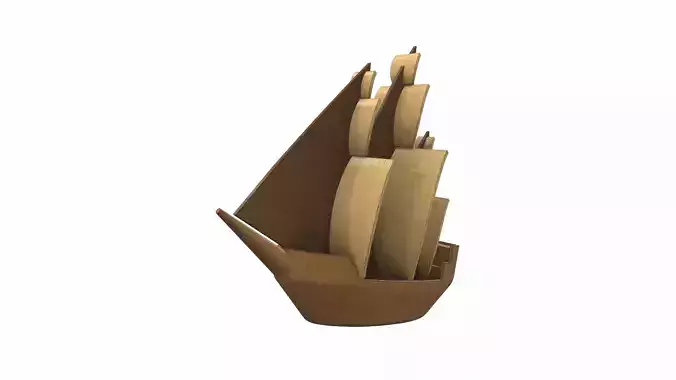 Wooden ship toy 9 Free 3D model
