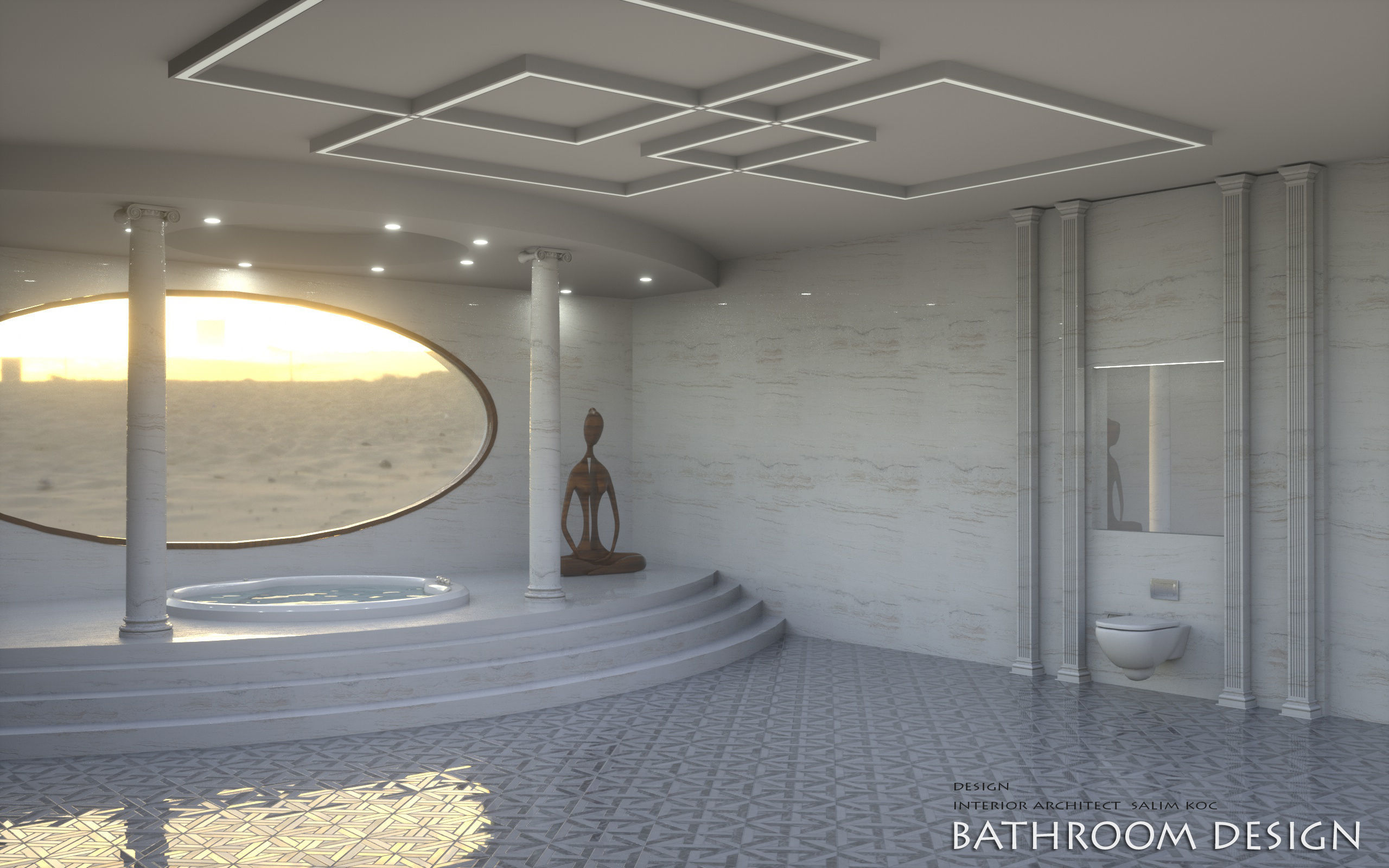 bathroom 3d model jacuzzi bathtub design 3D model_8
