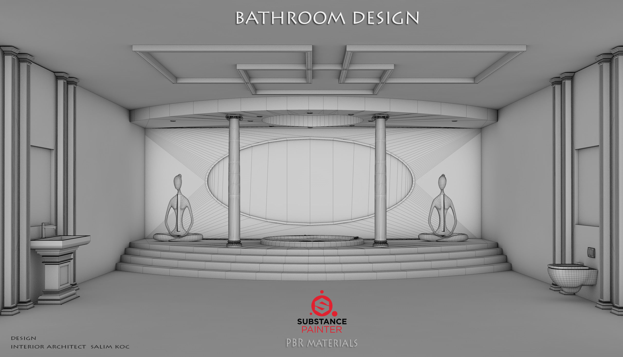 bathroom 3d model jacuzzi bathtub design 3D model_12