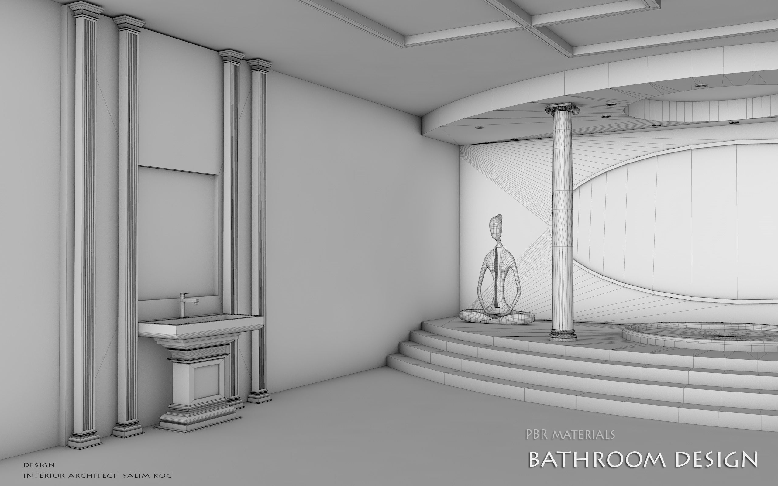 bathroom 3d model jacuzzi bathtub design 3D model_13