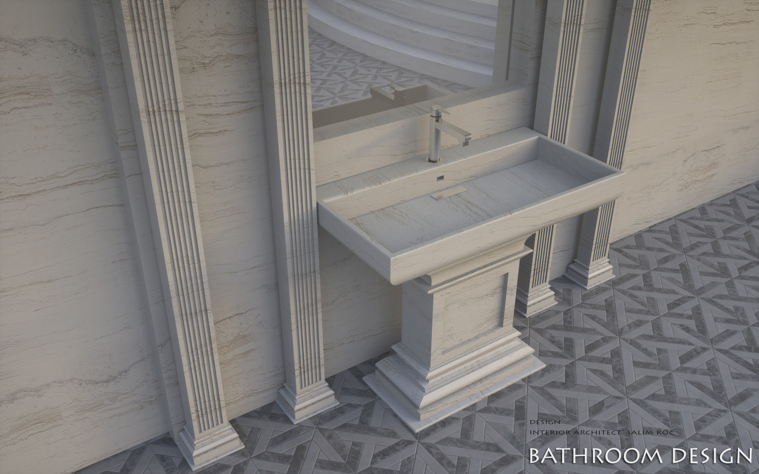 bathroom 3d model jacuzzi bathtub design 3D model_3