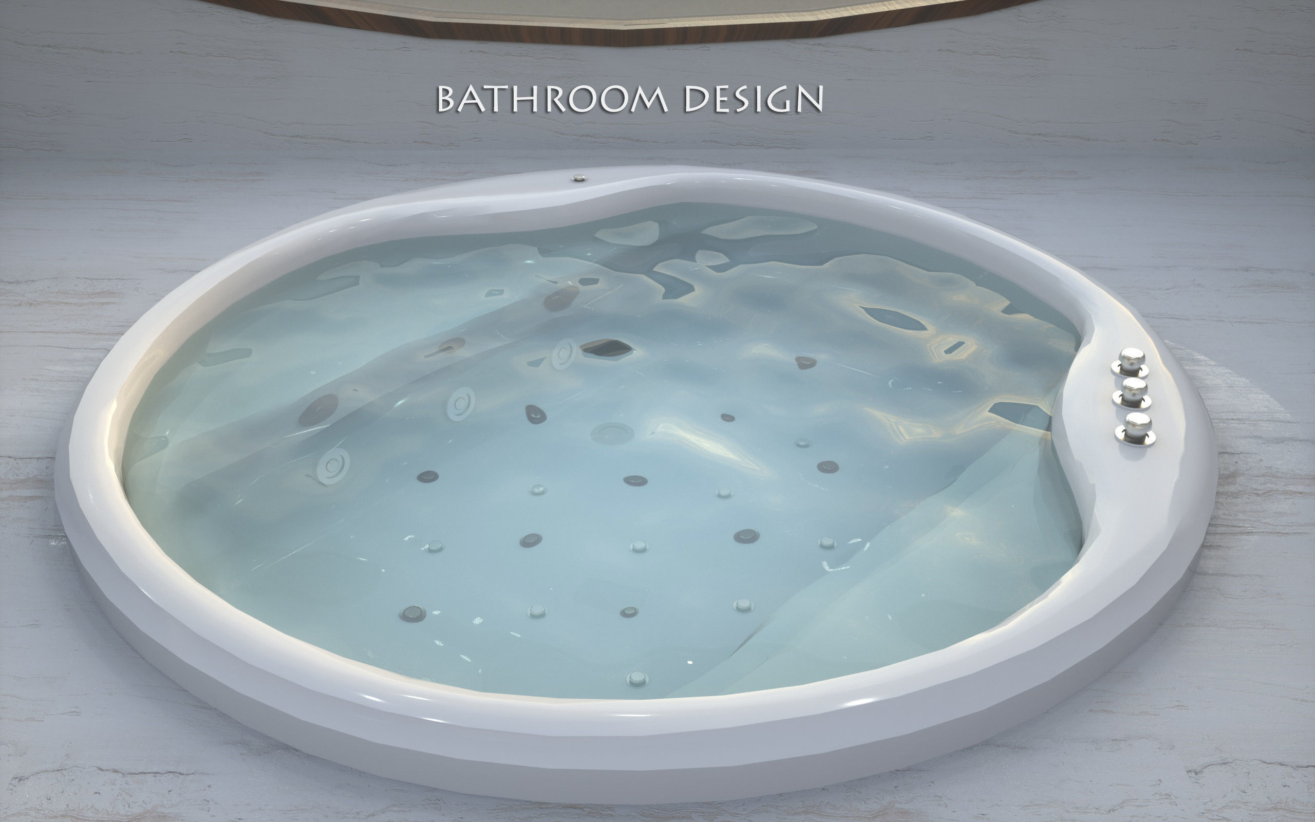 bathroom 3d model jacuzzi bathtub design 3D model_6