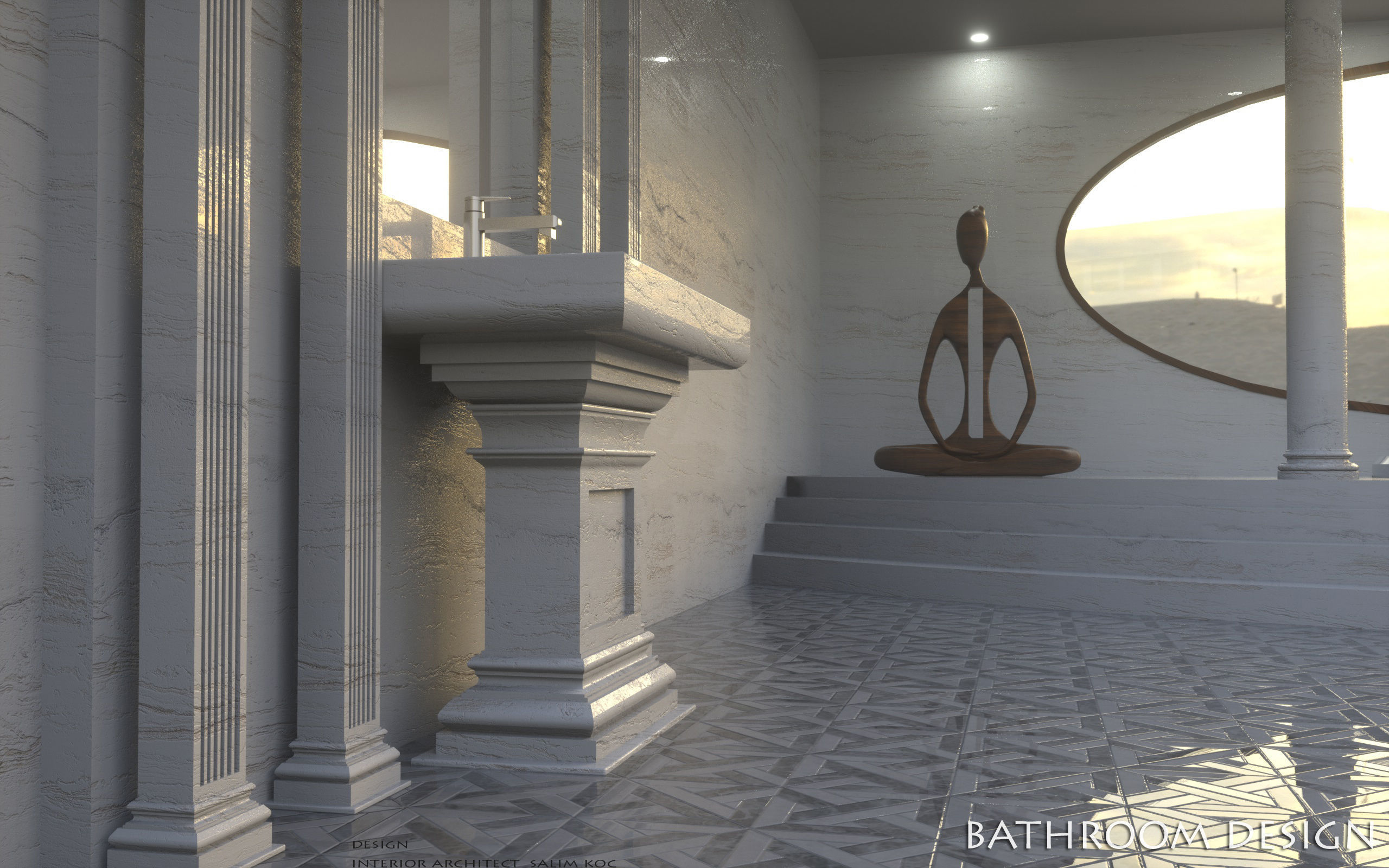 bathroom 3d model jacuzzi bathtub design 3D model_4