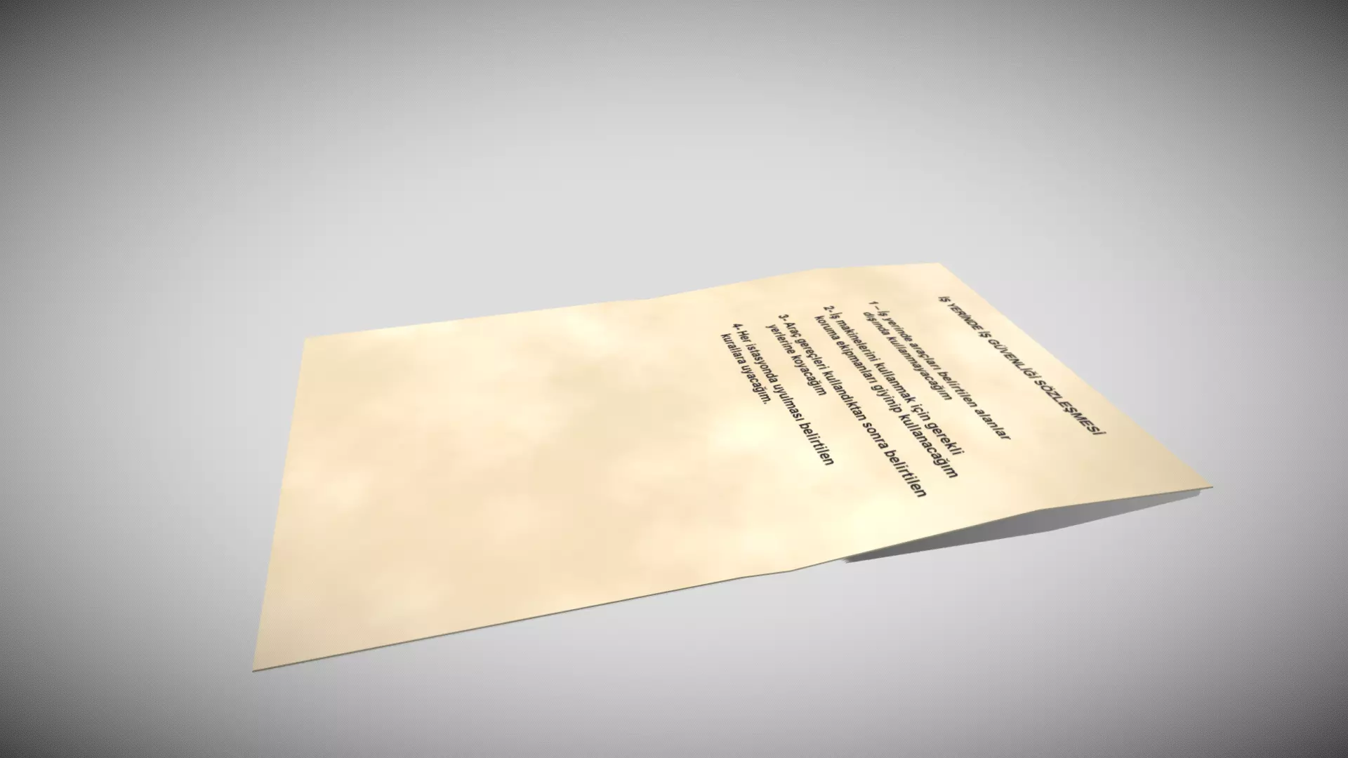 Blank Paper Low-poly 3D model_0