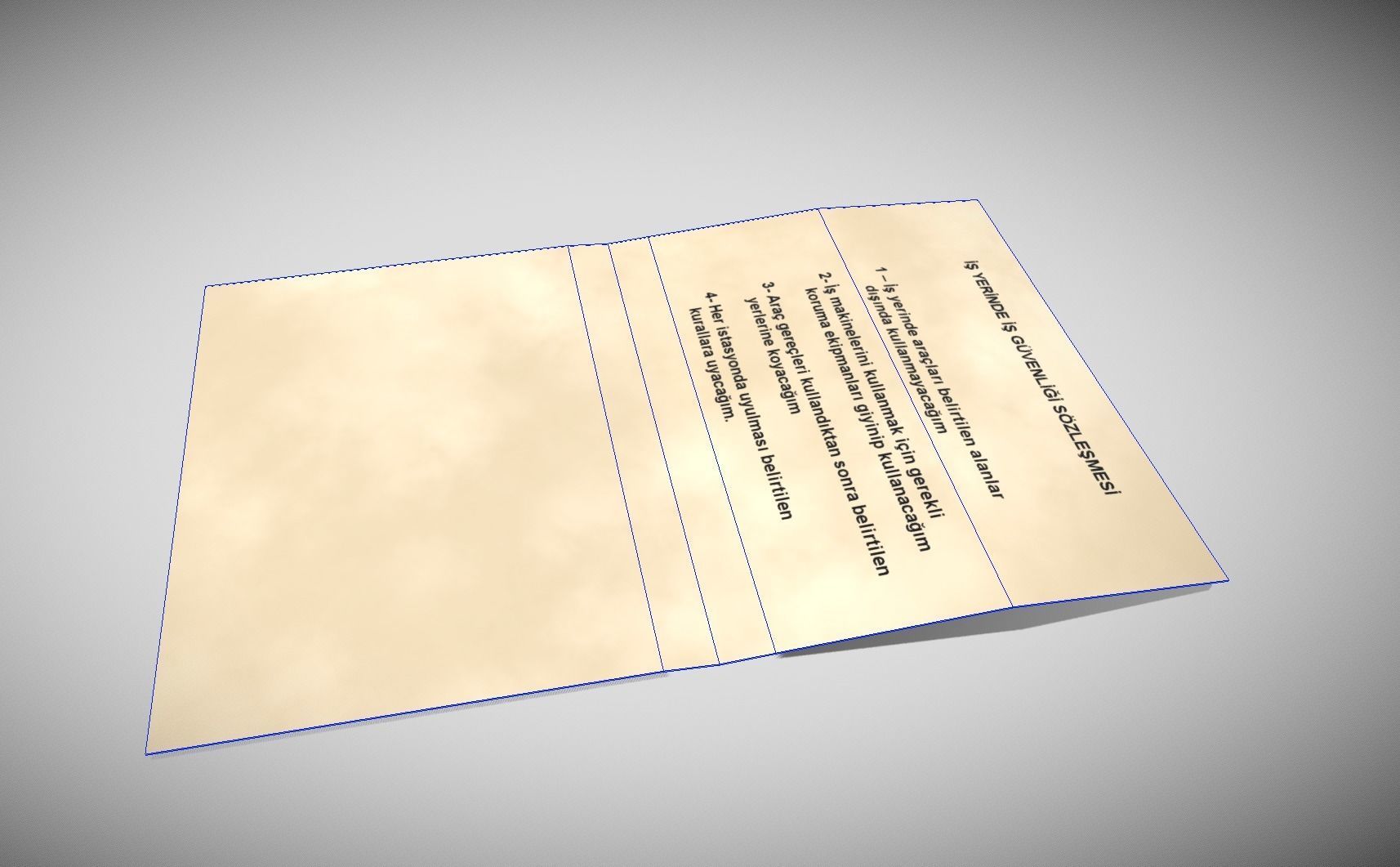 Blank Paper Low-poly 3D model_6