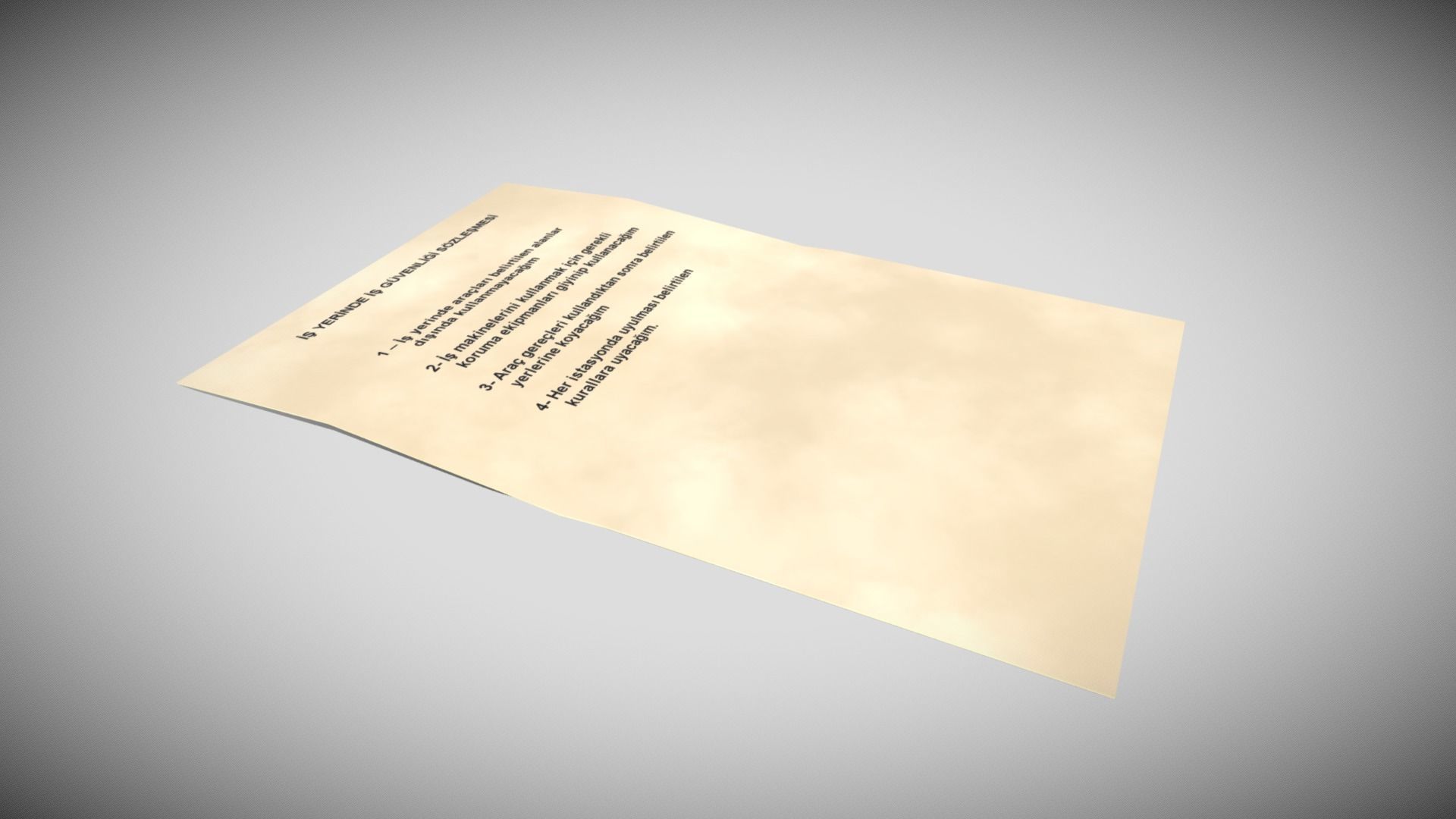 Blank Paper Low-poly 3D model_2