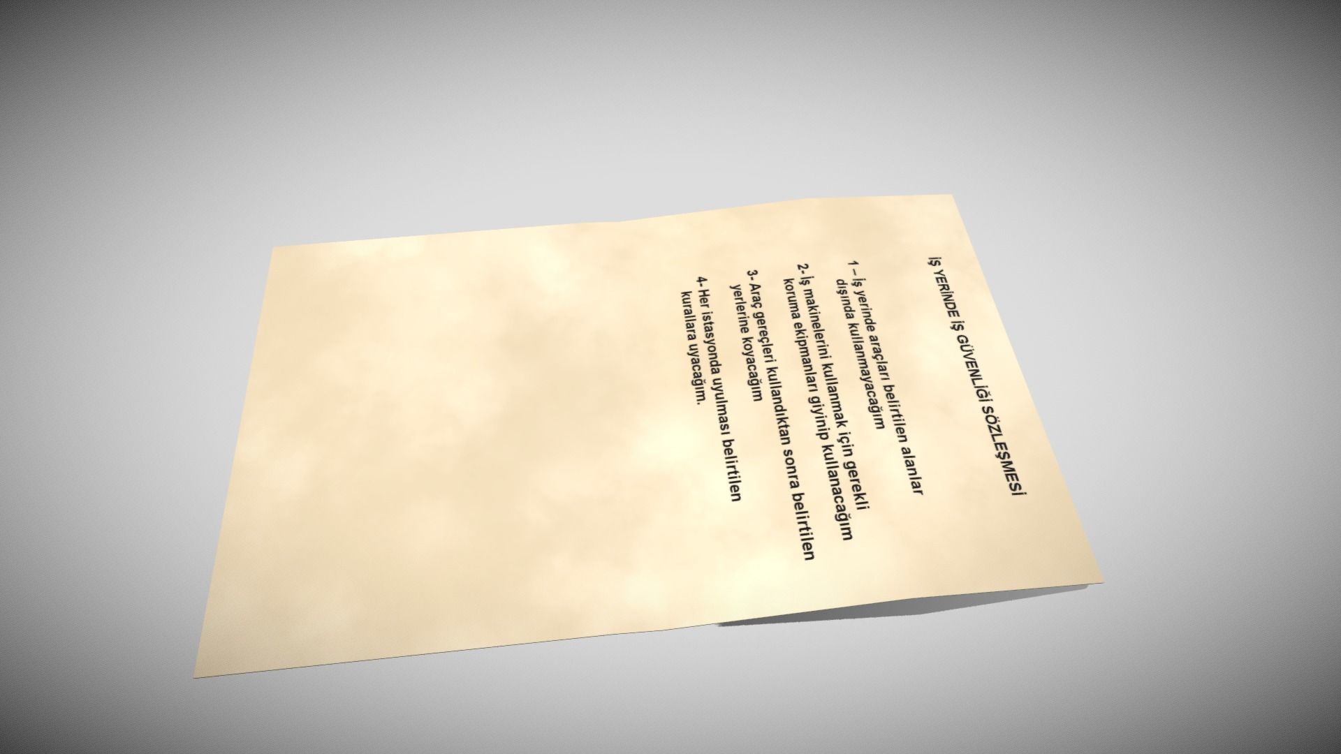 Blank Paper Low-poly 3D model_1