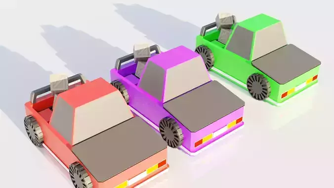 A Simple Cartoon Car 3d Model