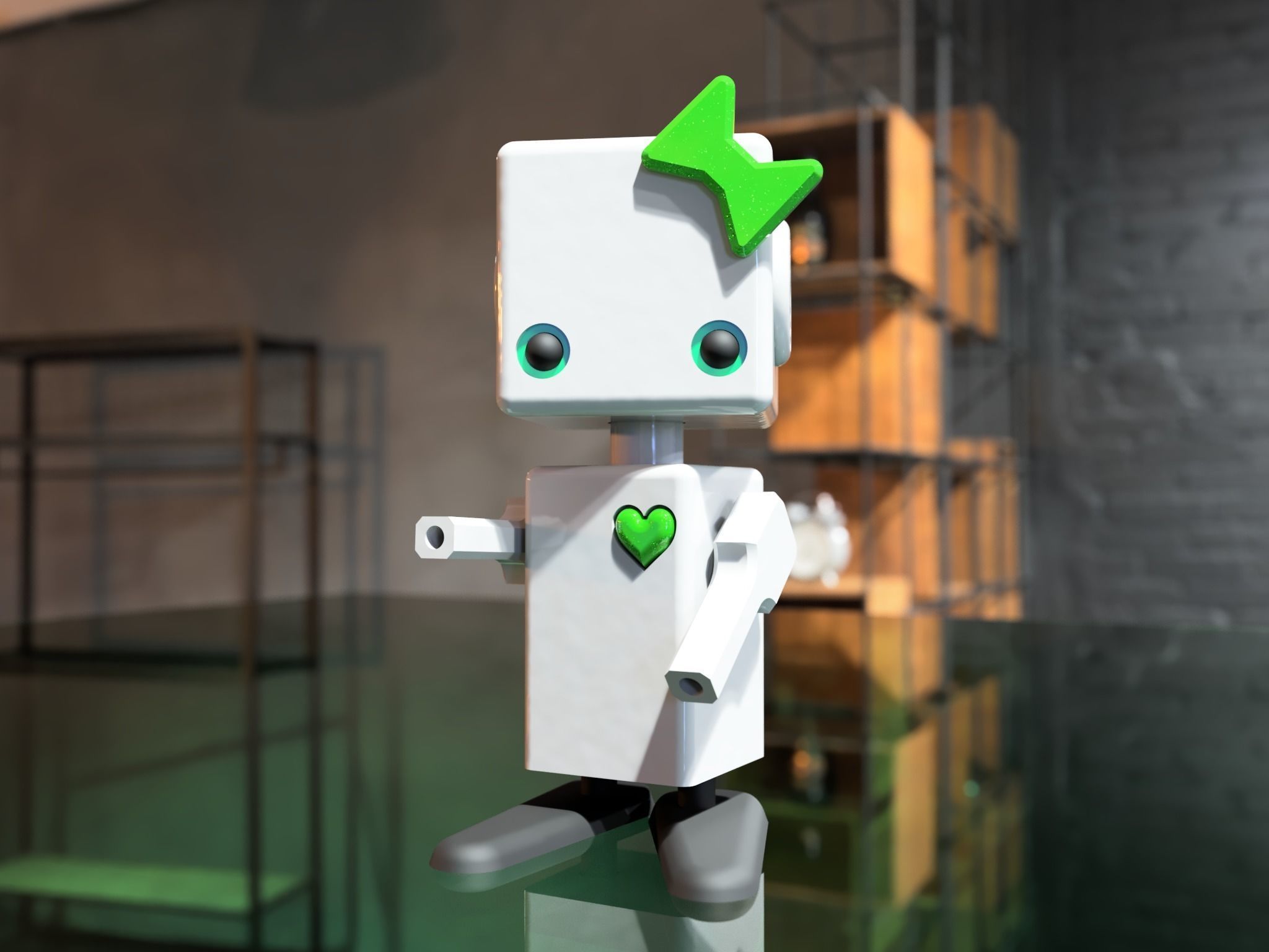 cute robot scifi 3D print model_6