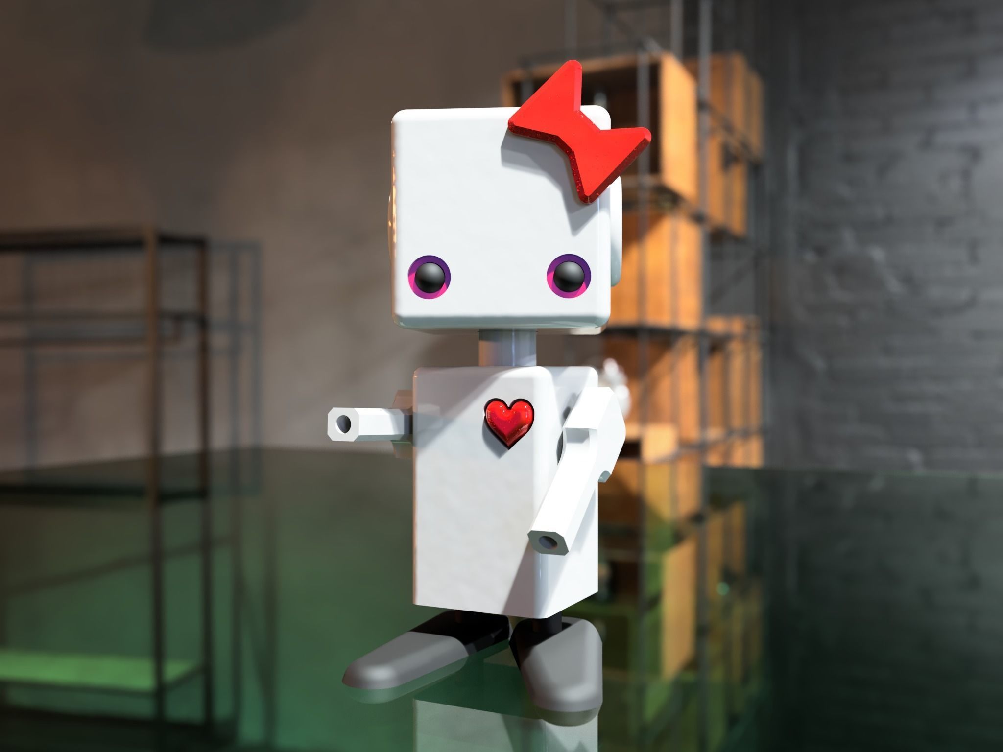 cute robot scifi 3D print model_7