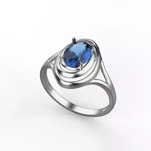 Women ring with gem 3dm stl