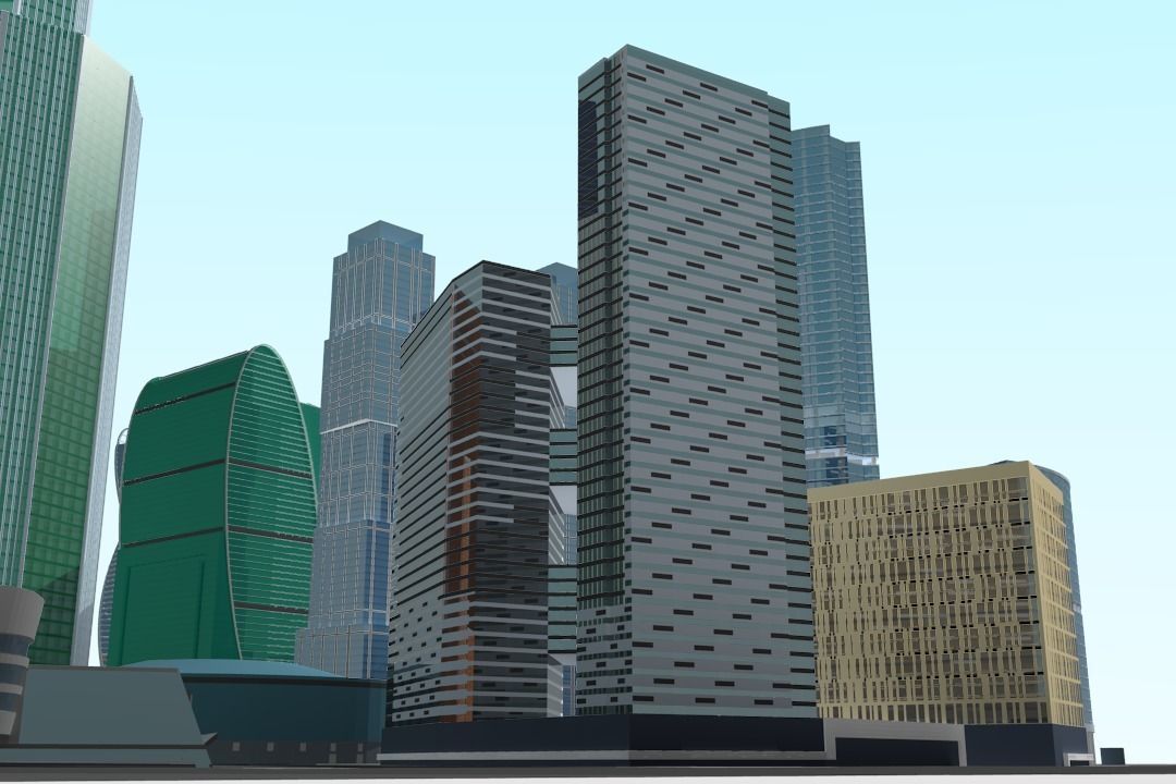 MoscowCity Low-poly 3D model_2
