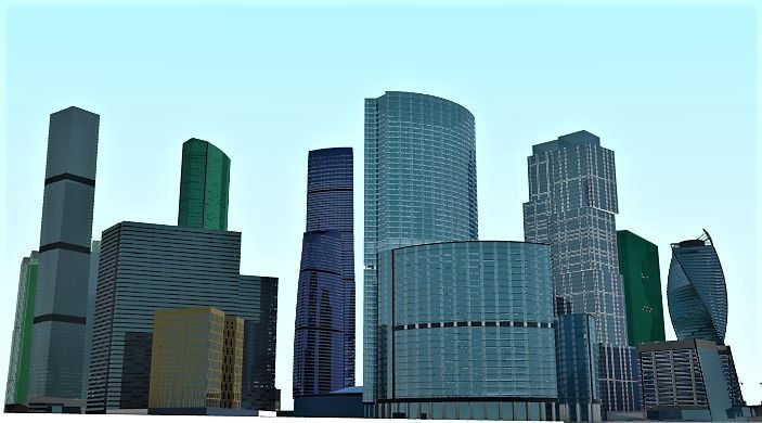 MoscowCity Low-poly 3D model_1