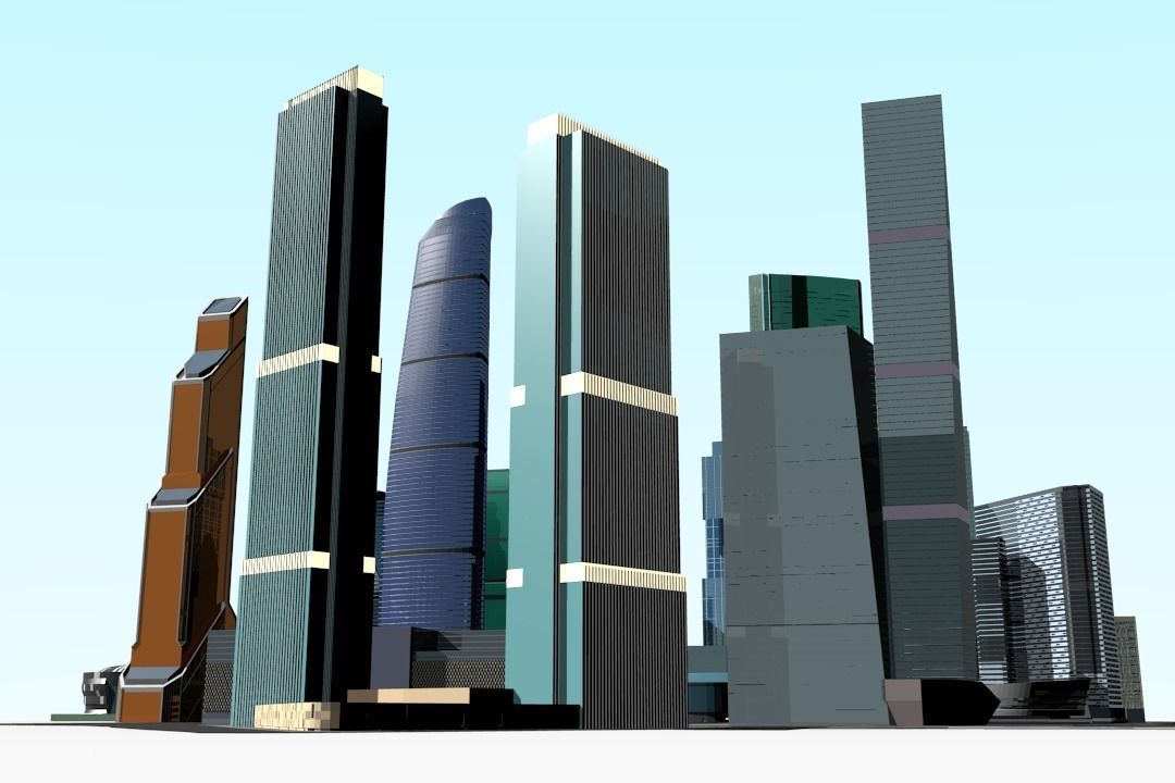 MoscowCity Low-poly 3D model_5