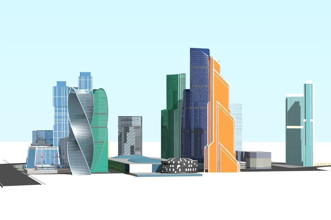 MoscowCity Low-poly 3D model_11