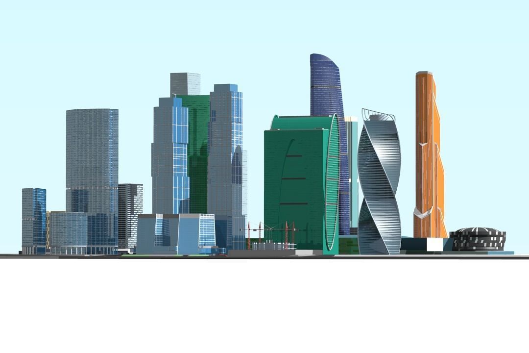 MoscowCity Low-poly 3D model_12