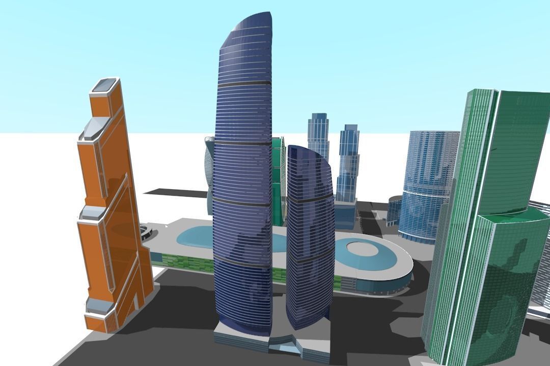 MoscowCity Low-poly 3D model_9