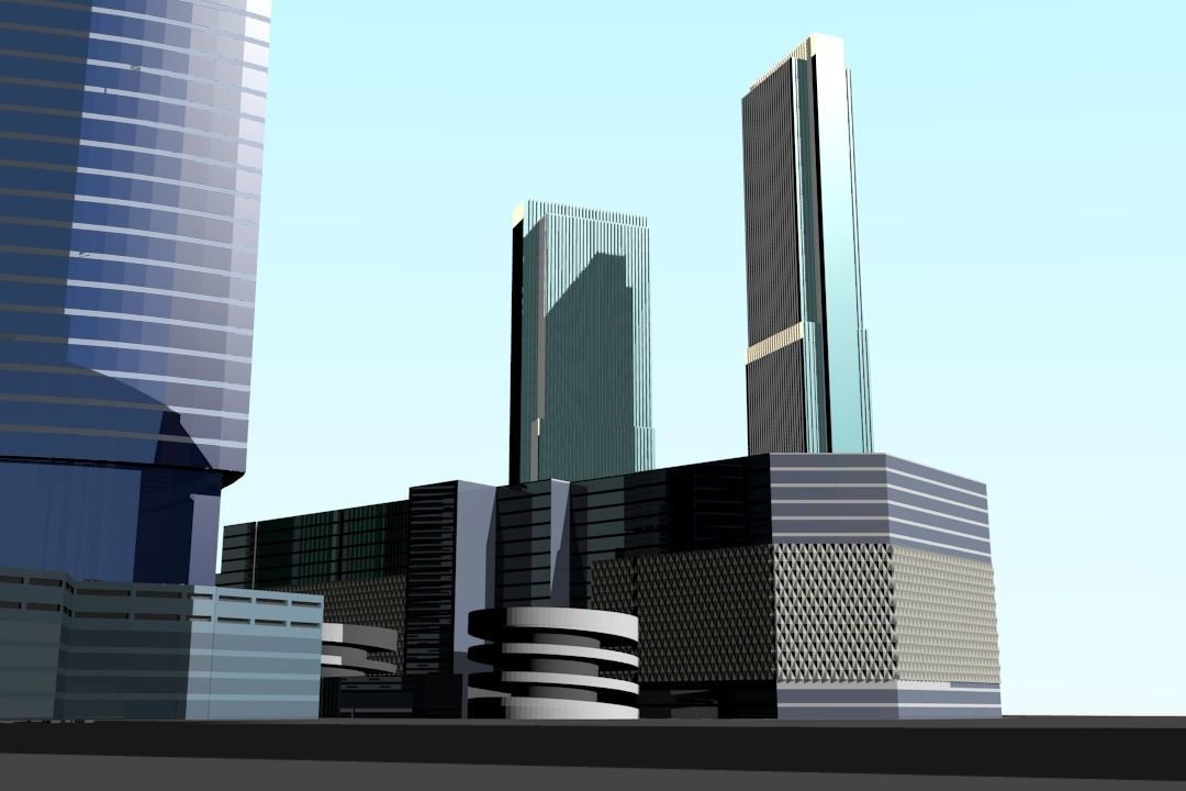 MoscowCity Low-poly 3D model_4