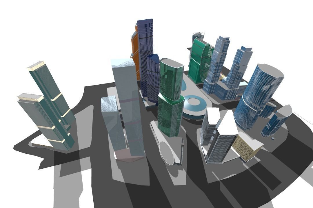 MoscowCity Low-poly 3D model_10