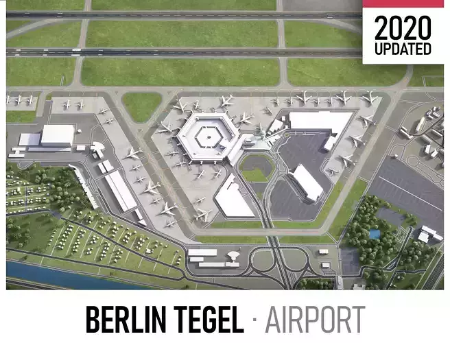 Berlin Tegel Airport  Low-poly 3D model