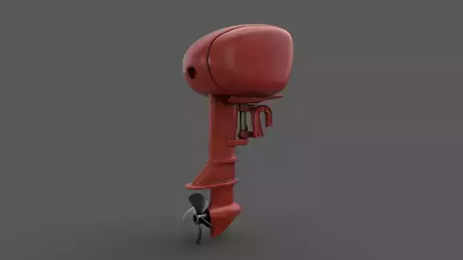 Vintage Boat Engine Low-poly 3D model