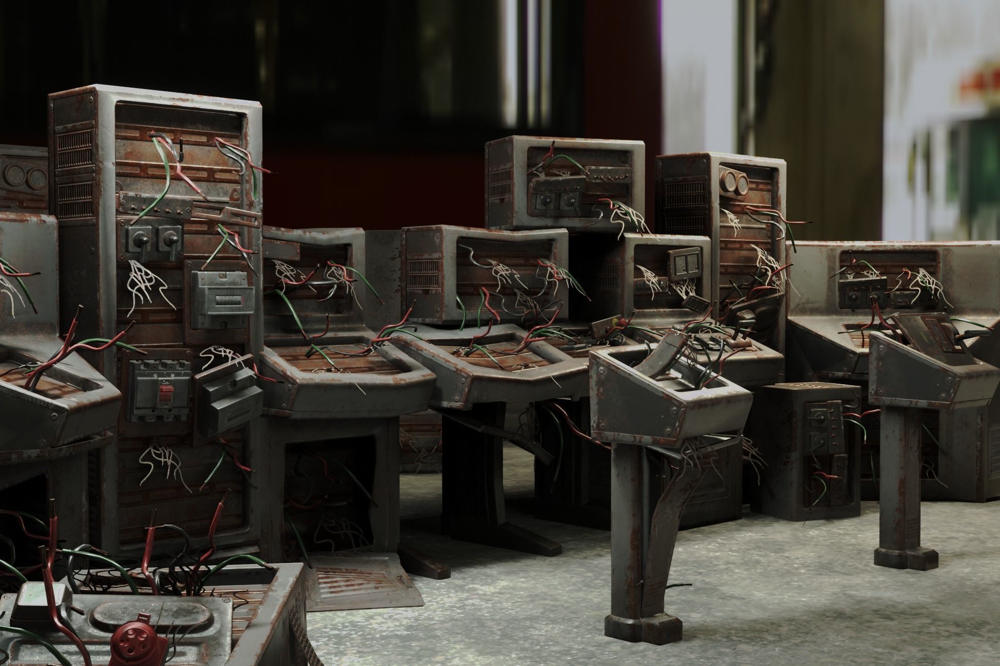 Switchboard pack Low-poly 3D model_3