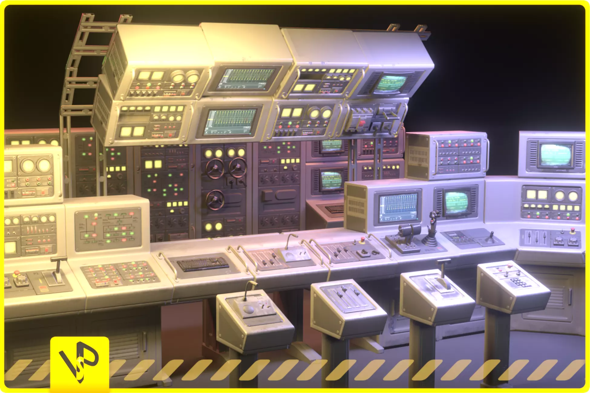 Switchboard pack Low-poly 3D model_0