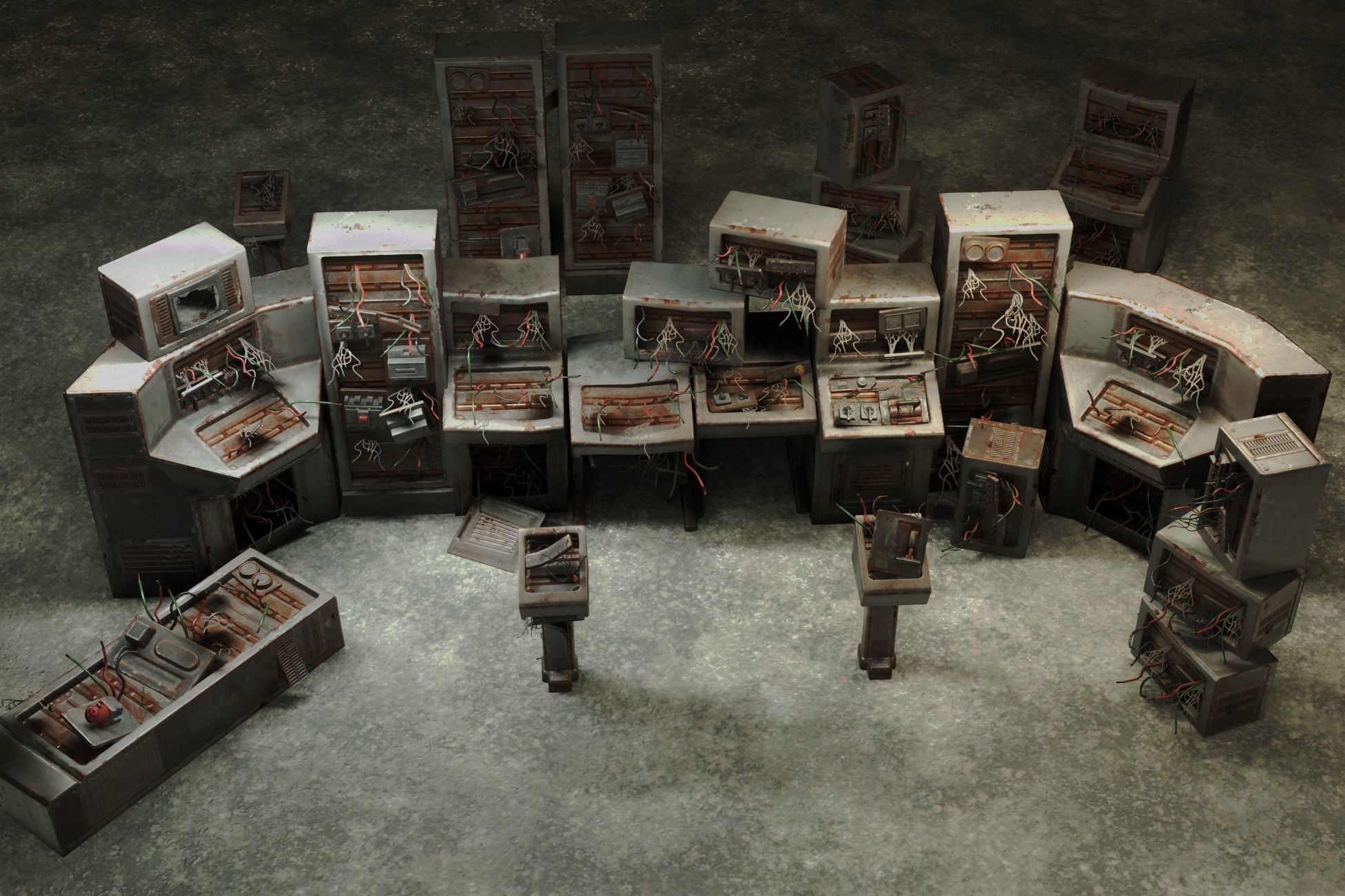 Switchboard pack Low-poly 3D model_2