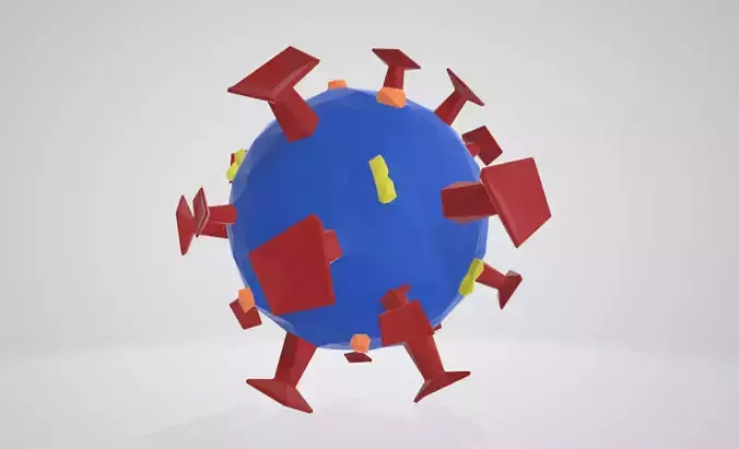 COVID-19 Low poly coronavirus Low-poly 3D model