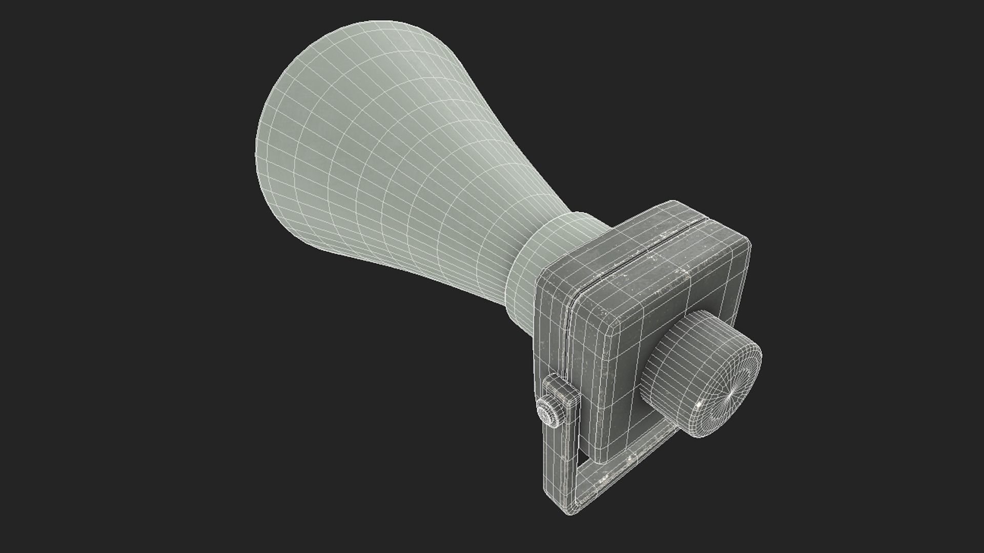 Vintage Alarm Siren Low-poly 3D model_8