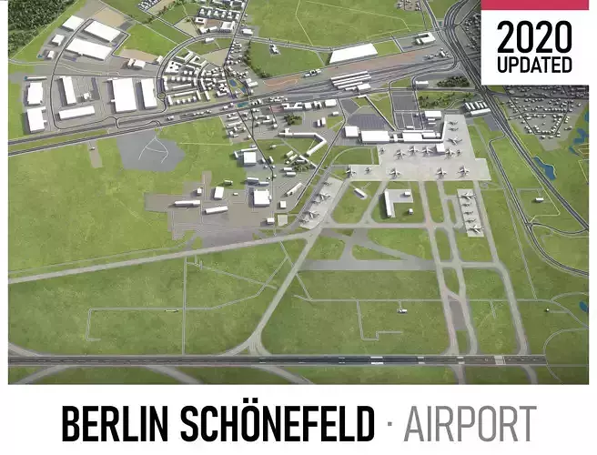Berlin Schonefeld Airport - SXF Low-poly 3D model