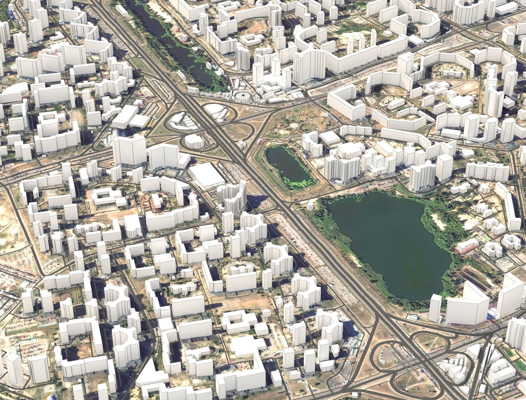 Cityscape Kyiv Ukraine Fragment of the city 3D model_1