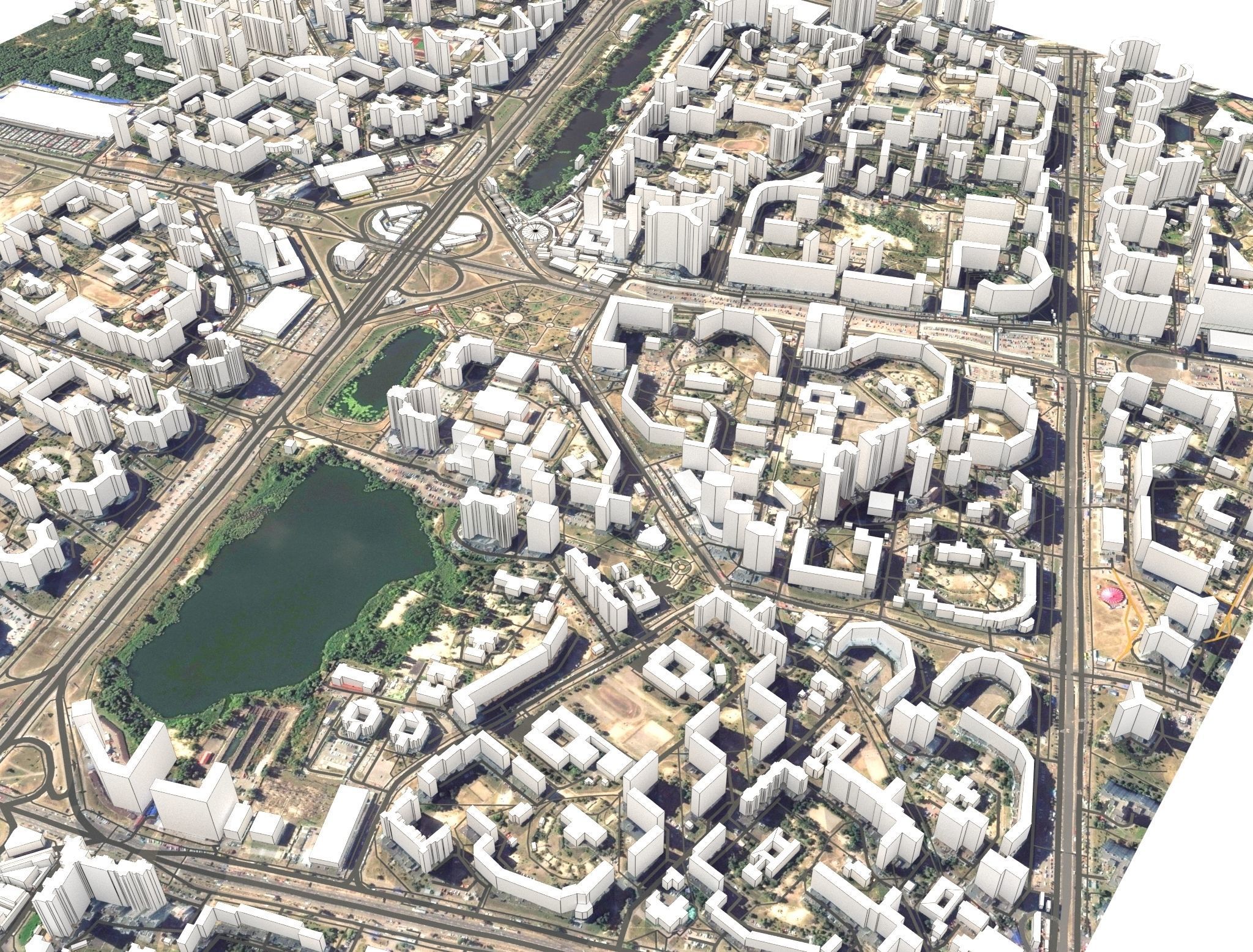 Cityscape Kyiv Ukraine Fragment of the city 3D model_7