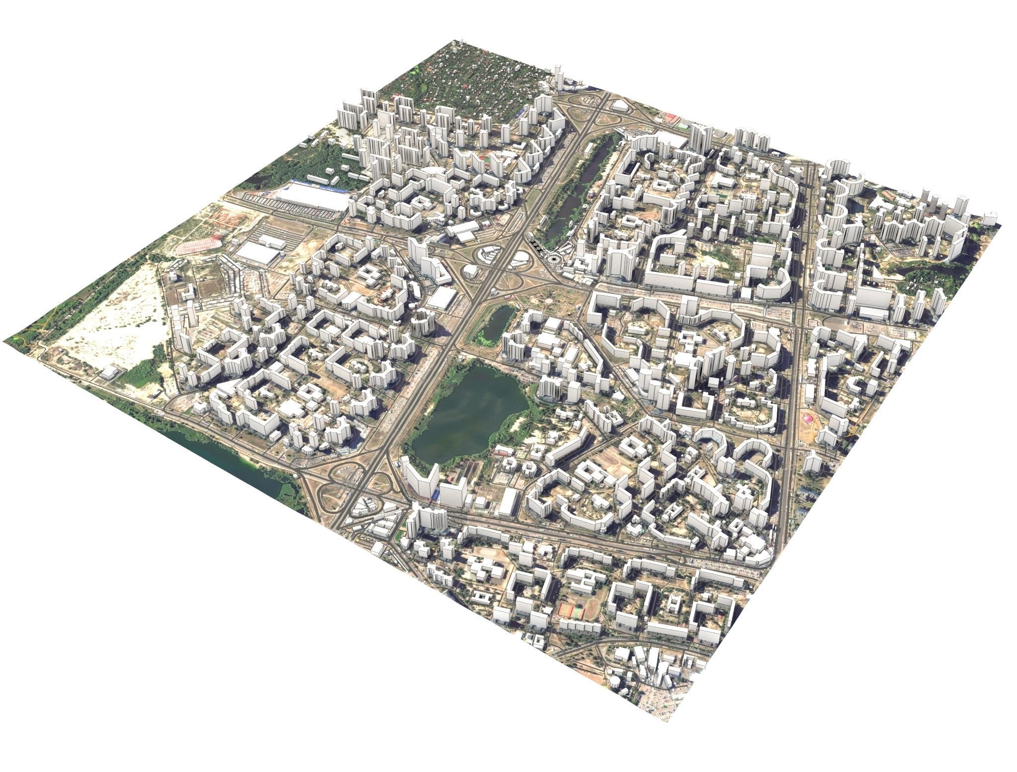 Cityscape Kyiv Ukraine Fragment of the city 3D model_8