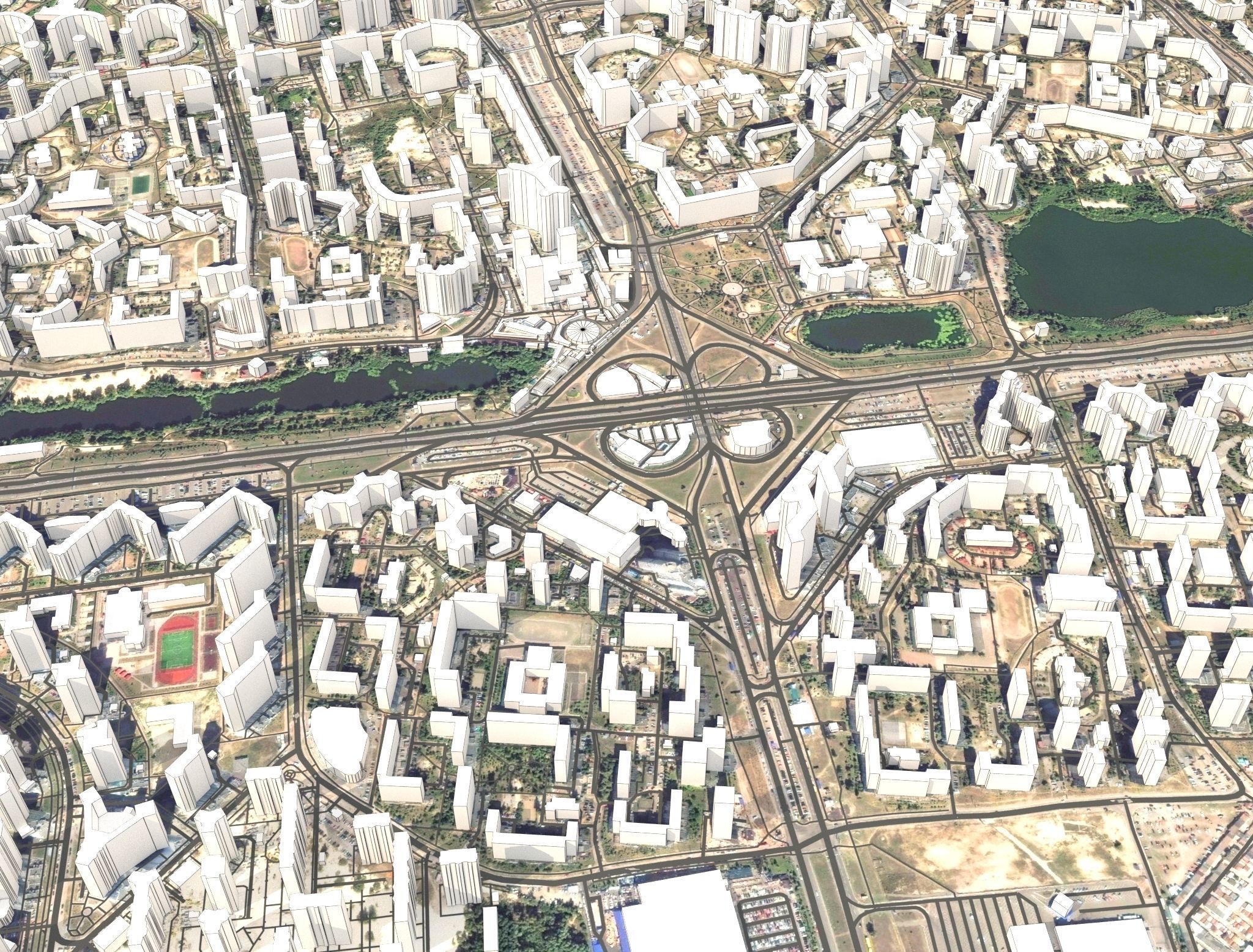 Cityscape Kyiv Ukraine Fragment of the city 3D model_4