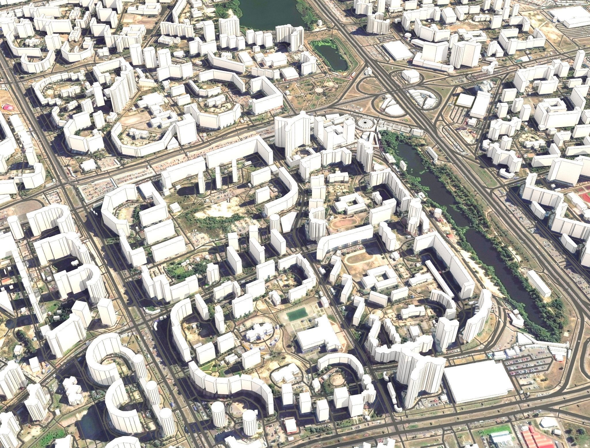 Cityscape Kyiv Ukraine Fragment of the city 3D model_3