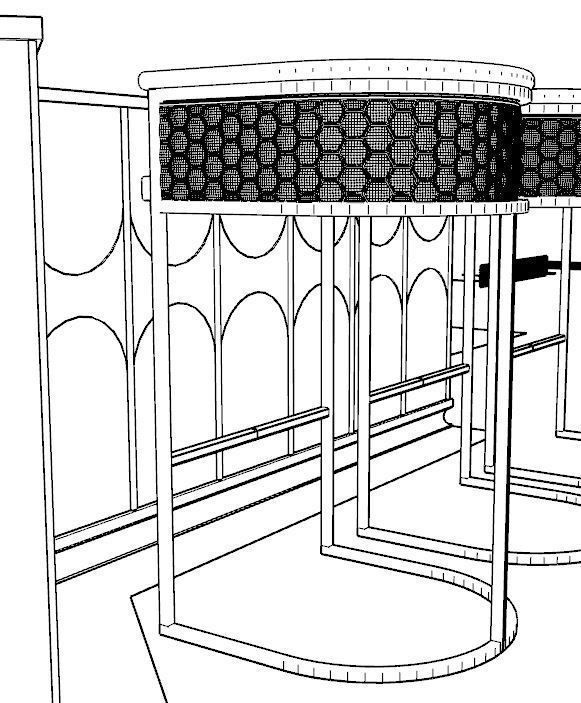 Alveare Bar Stool Brass - Smoke Low-poly 3D model_5