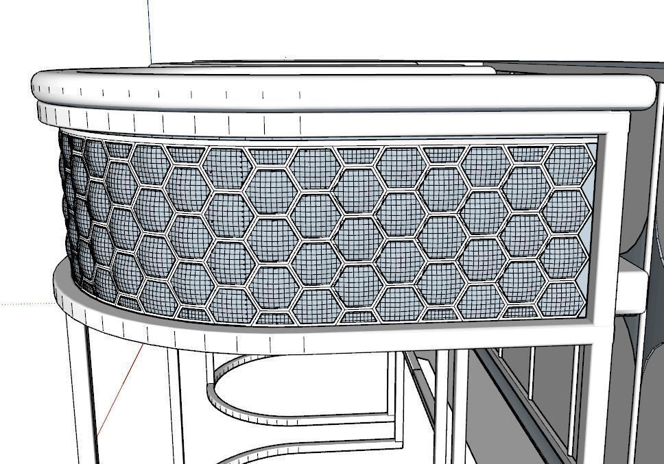 Alveare Bar Stool Brass - Smoke Low-poly 3D model_4