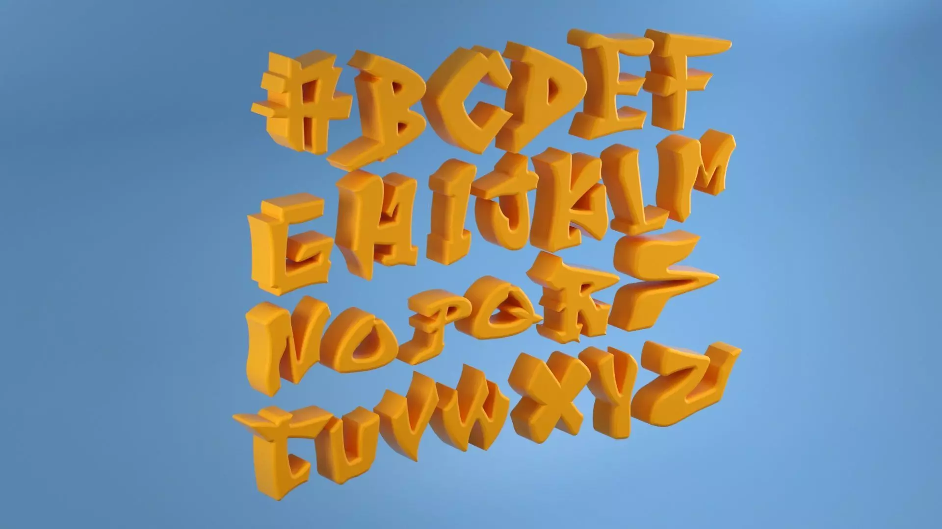 3D Graffiti Alphabet Letters 3D model